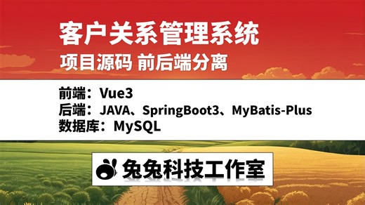客户CRM管理系统 java spring boot vue mysql 客户关系管理 前后端分离 教程 适合小白 大学生 毕业设计 课程设计 期末大作业