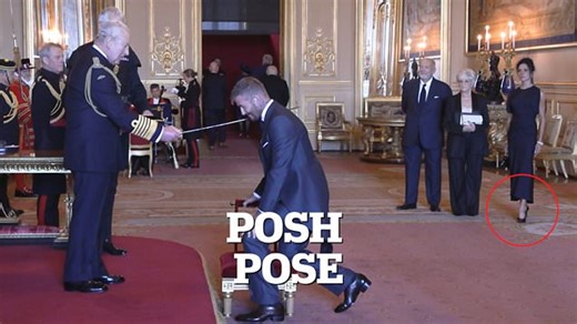 Victoria makes sure her pose is on point for David's big moment