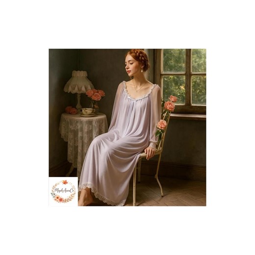 Vintage Victorian Cotton Nightgown, Lace Trim Sleepwear,loungewear - Etsy