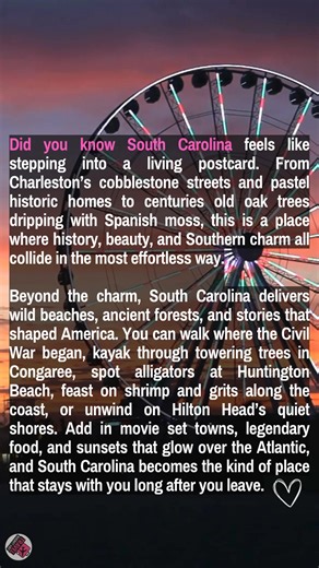 South Carolina 💜 | Travel Bucket List