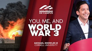 1K views · 59 reactions | Recent threats made by a Cornell University student to kill Jewish people are just the latest examples of extreme threats emerging nationwide as we stare WWIII in the face. Michael Knowles confronts the pro-terrorist radicals once and for all. This Young America’s Foundation event is part of the Logan Family Lecture Series. | Young America's Foundation | Facebook