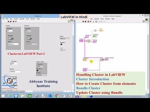 P17- Cluster in LabVIEW Part 2 | Bundle Cluster | Update Cluster | Create Cluster from Elements