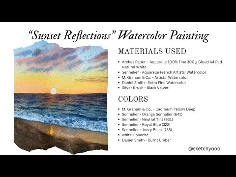 Sunset Reflections Watercolor Tutorial 🌅 | Step by Step Seascape Painting for Beginners