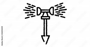 Hand drawn sketch icon animation for agricultural irrigation to use as video design element. Minimalistic symbol made for motion graphic, can be used as loop item, has alpha channel.