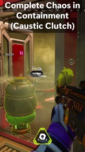 Complete Chaos in Containment Caustic Clutch