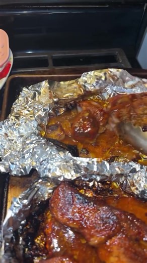 Oven baked ribs marinade! • Meat Tenderizer Seasoning • Adobo • Sazon • Brown Sugar • Cajun Seasoning • Onion Garlic Powder • Salt Pepper • 2 TBSP butter in each foil packet Process: 1. Foil boat the ribs and bake for 2 hrs at 350 degrees 2. Open foil packet, spread BBQ sauce, and broil for 10 mins on each side #ovenbaked #ribsribsribs #marinadeideas #flavor