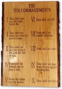 Urbalabs Ten Commandment Tablets Laser Engraved Wall Plaques 16 Inch Minimalist Religious Rustic Wood Ten Commandments Wall Decor Religious Verses Scripture Sculpture Catholic Wall Art Made In USA (16 Inch)