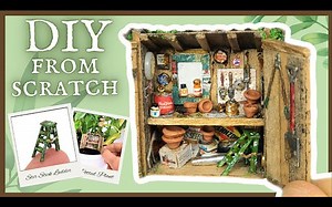 【场景模型（微型）——这是一个简单的迷你花园小屋，可以用来摆放盆栽植物或者作为娃娃屋从零开始自己动手制作】【中字】【Queen City Minis】_哔哩哔哩_bilibili