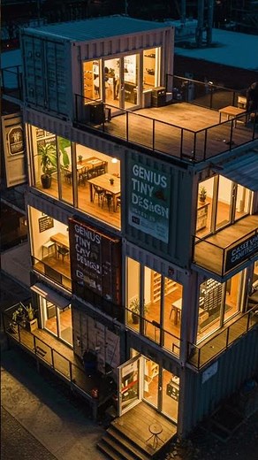 Genius Tiny Container Café Designs! ☕📦 #shorts