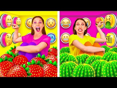 1000 Mystery Buttons Challenge Only 1 Lets You Escape | Funny Food Hacks by KiKi Challenge