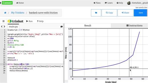 Exploring Car Motion on a Banked Curve with Friction