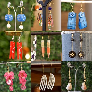 Pencil Earring, Dice Earring, Measure Tap Earring, Button Earring, Clip Earring #LifeHacks #Earrings #EarringDesigns #Earringmaking #Earring | Hetal's Art