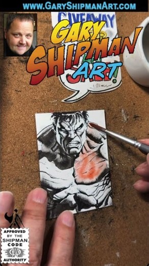 #426 Artist Gary Shipman Draws Marvel Comics Red Hulk Sketch Card Art