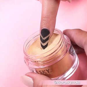 This chevron design is done completely with @KiaraSkyNails Dip Powder. Head over to @kiaraskynails YouTube to watch the full tutorial! Link in our bio! #nailinspiration #dippowder #kiarasky #dippingpowder | Glam and Glits Nail Design
