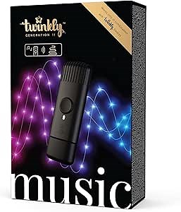 Twinkly Music Bluetooth/Wi-Fi USB-Powered Sound Sensor Gen II Smart LED Music Syncing Christmas Lights Audio-Visual Music Light Sync Experience Sound Sensor BPM Detector