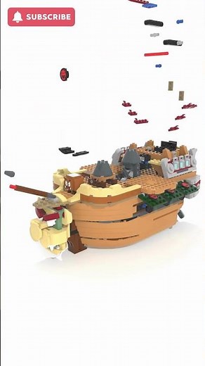 LEGO Bowser's Airship #lego #speedbuild #animation #legominifigures #afol #bowser #mario