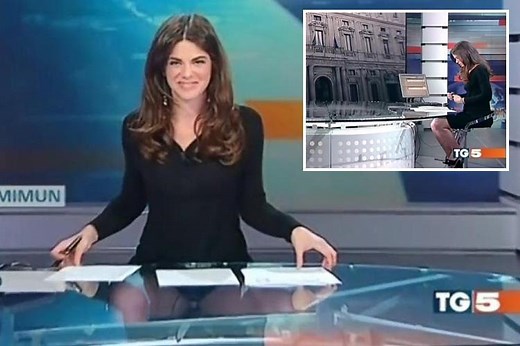 Presenter flashes on live TV after forgetting she's sitting at a glass desk