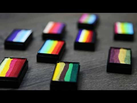Kinderschminken lernen - Regenbogen auf der Haut - Arbeiten mit Splitcakes