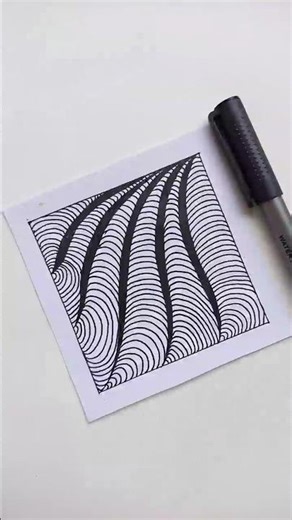 Easy Zentangle Pattern | Draw with me #shorts #art #satisfying #drawing #zentangle
