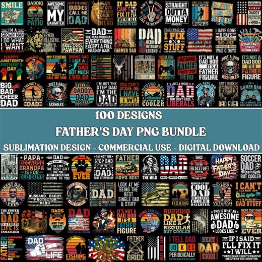Father's Day PNG Bundle, Dad Quotes, Funny Shirt Designs (digital Download) - Etsy
