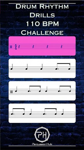 Drum Rhythm Drills Challenge: 110 BPM Tempo for Intermediate Drummers