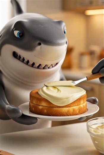 Shark Bakes a TV-Shaped Cake! 🍰🐋 | 4K Animated Short
