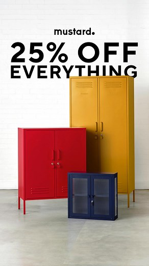 Unlock your new storage obsession with 25% OFF all lockers and accessories. | Mustard Made