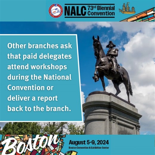 Our overview of convention delegates continues with the next topic: What is a paid delegate? Each branch determines if and how a delegate to the National Convention is compensated for some of the costs incurred to attend through its branch by-laws. Watch this video for more information and check out our previous videos at nalc.org/convention. ⤵️ | National Association of Letter Carriers