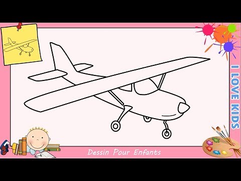 Dessin avion FACILE etape par etape - Comment dessiner un avion FACILEMENT 1