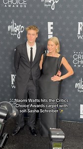 Naomi Watts hits the @criticschoice awards carpet with son Sasha Schreiber ✨ | Good Morning America