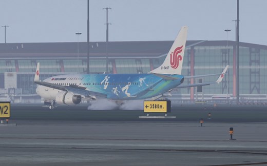 国航冬奥2022第二架彩绘机首航回程落地北京 B-5497