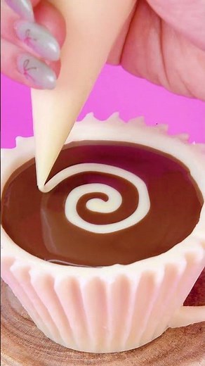 💖🍫 Yummy Tiny Chocolate Cup Cake ☕ #Shorts