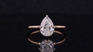 Starsgem Fine Jewelry Classic 14k Yellow Gold Pear Cut E Color VVS1 Lab Diamond Ring Unisex Engagement Wedding Ring