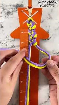 パラコード編み方 2色左右結びの編み方紹介！2色使いが映えるシンプルで楽しいParacord Knot Tutorial handmade.amane #パラコード #ハンドメイド#パラコード編み方