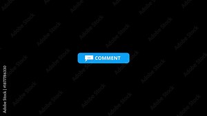 Blue Comment Button With Speech Bubble Icon For Social Media