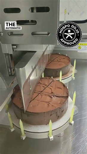 Perfect Cake Slices Every Time #cake #machine #bakery #cakeproduction #chocolatecake #trendi #shorts