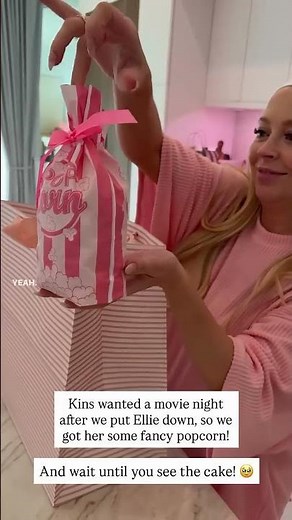 Kins wanted a movie night after we put Ellie down, so we got her some fancy popcorn!