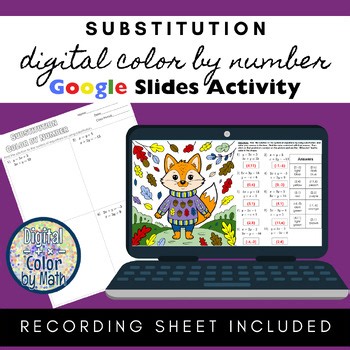 Digital Color by Number: Solving Systems of Equations by Substitution Fall Theme