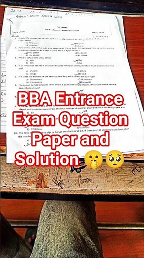 BBA Entrance Exam Question Paper and solution / BBA interview questions and answers #shorts BBA Test