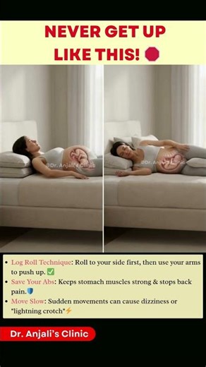 Save Your Belly🤰The ONLY Way to Get Out of Bed Correctly #shorts