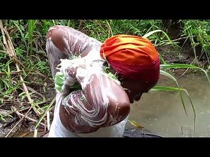 African Village Life//Bathing in the Village