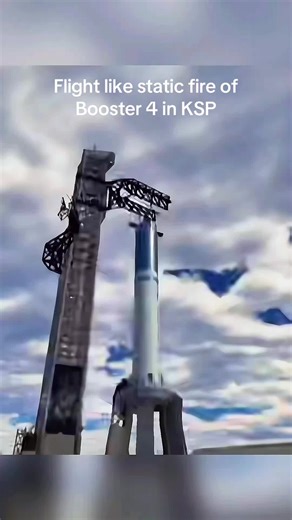 Booster 4 static fire test in KSP #fyp #fypシ #space #viral_video #rocket #spacex #starship #elonmusk #mars #viral #fypp #ksp #kerbalspaceprogram