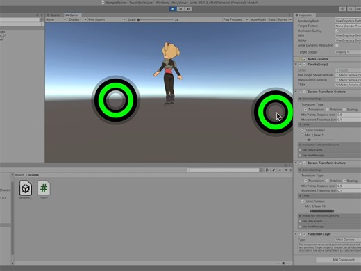 unity使用单点多点触控插件TouchScript案例