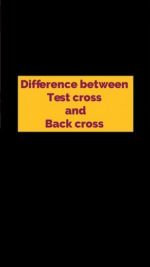 Difference between back cross and test cross #difference #cross #genetics