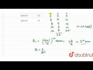 Find the quartile deviation of the following discrete series.{:(x,3,5,6,8,10,12),(f,7,2,3,4,5,6)...