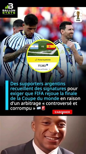 🚨 Une pétition demande à la FIFA de rejouer Espagne-Argentine… Le débat explose ! 😳
