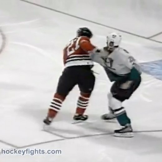 HockeyFights dot com on Instagram: "#HFrandomizer Anaheim Ducks Todd Fedoruk  2005 OCT 05 • #NHL Todd Simpson Chicago Blackhawks"