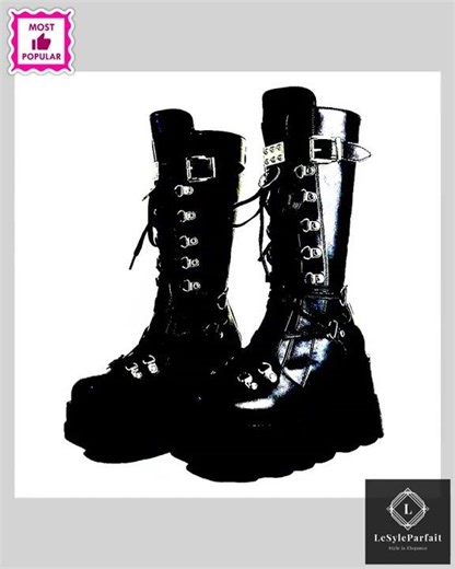Goth Platform Wedge Boots