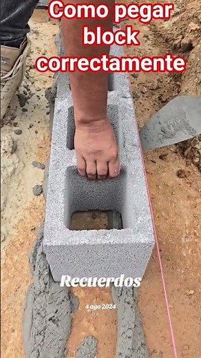 como pegar block correctamente #block #construction #concrete