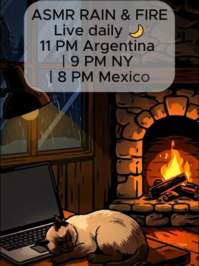 Soothing ASMR Live Stream: Rain & Fire Sounds for Relaxation